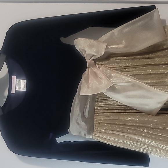New Bonnie Jean Blue/Gold Holiday Dress - Picture 2 of 4